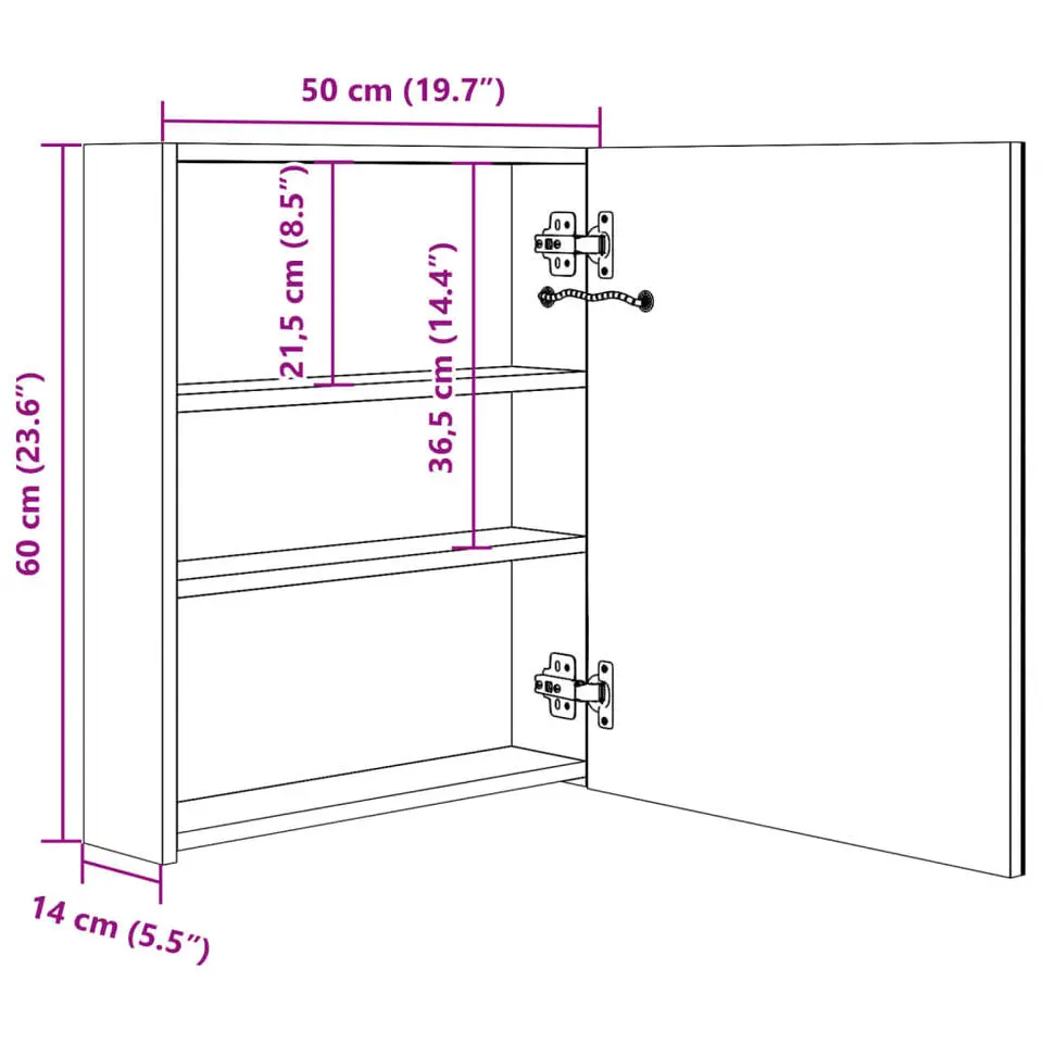 vidaXL - Badkamerkast - Wit - MDF