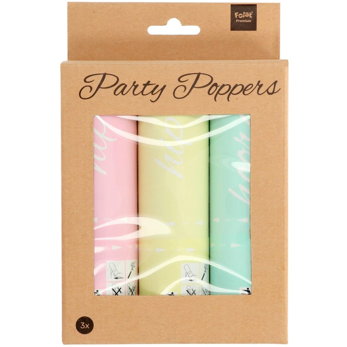 Confetti Kanonnen Set Pastel 15cm 3st