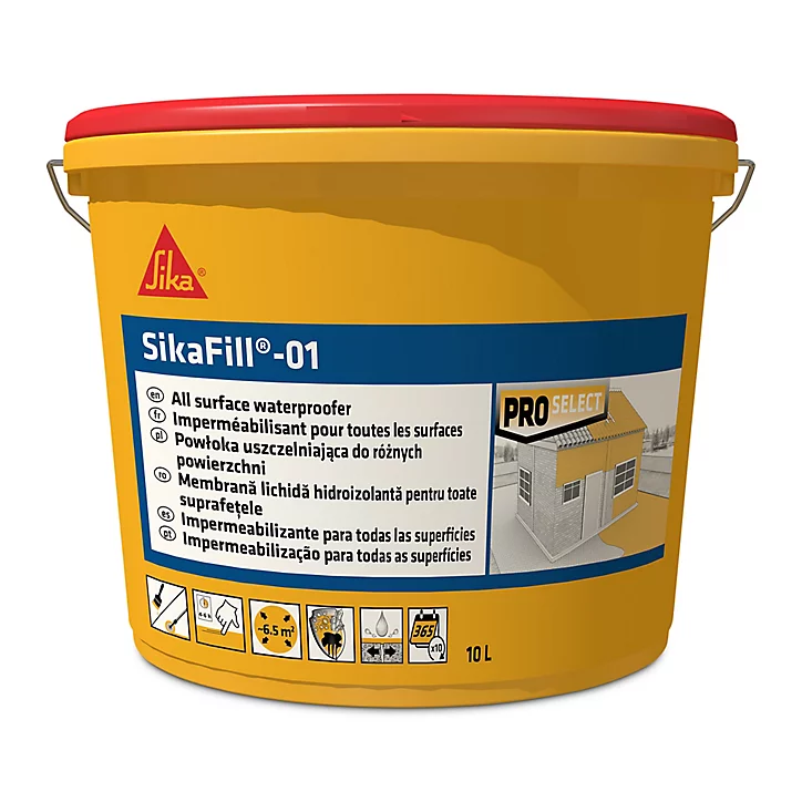 Imperméabilisant toutes surfaces rouge Sikafill-01 Sika 10 L