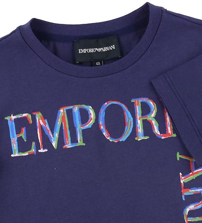 Emporio Armani T-shirt - Blå Mora m. Print