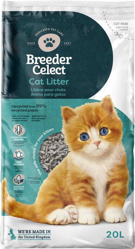 BreederCelect Kattenbakvulling - 100% Gerecycled - 20 l