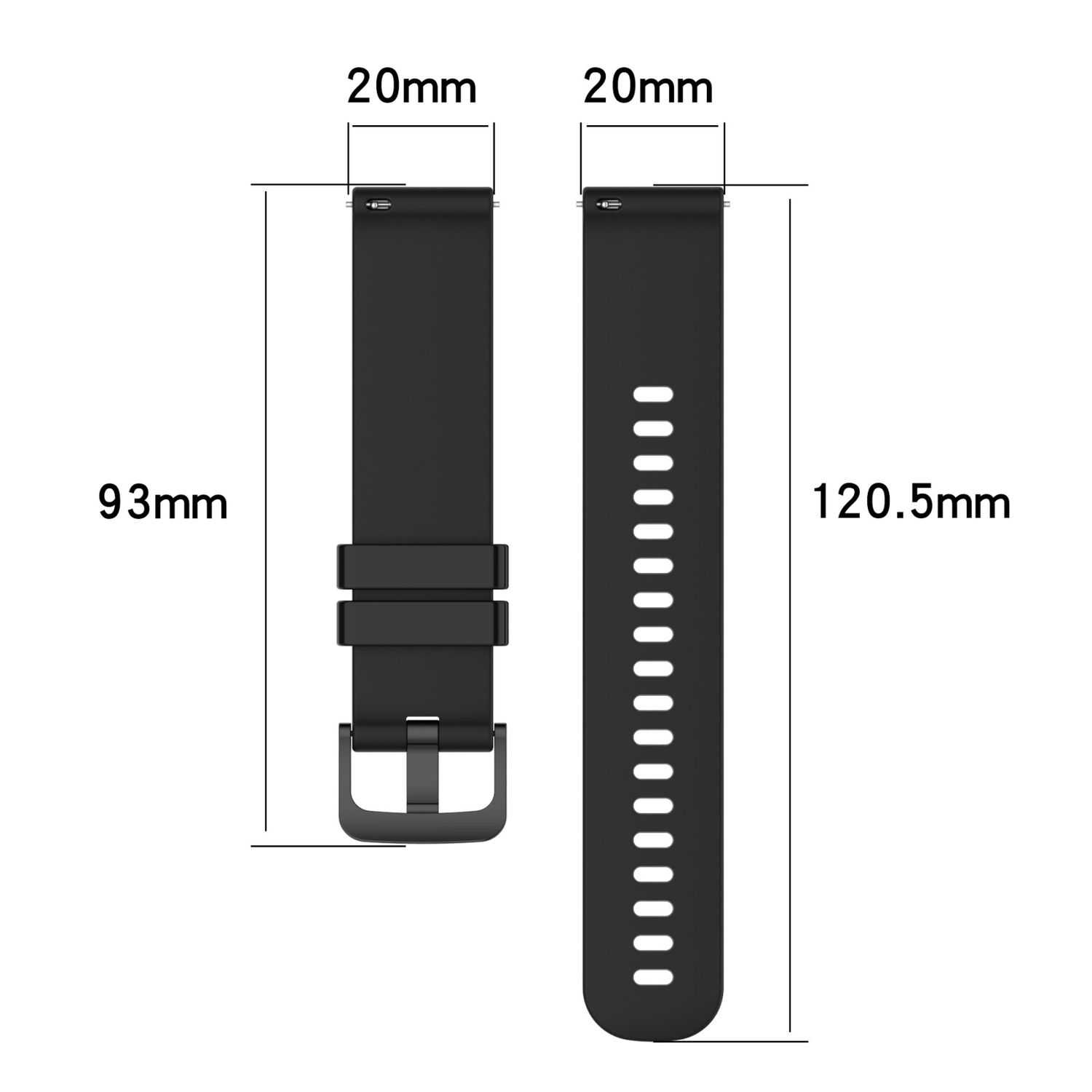 Silikon Armband 20mm Stegbreite Uhrenarmband für Samsung Amazfit Huawei Loop Neu