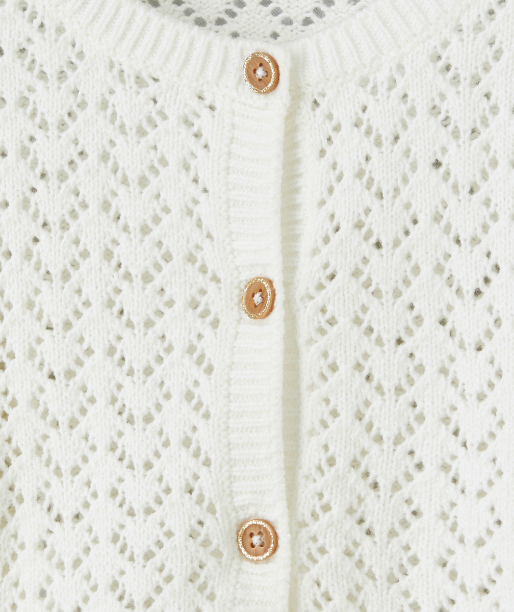 CARDIGAN FILLE EN CROCHET BLANC