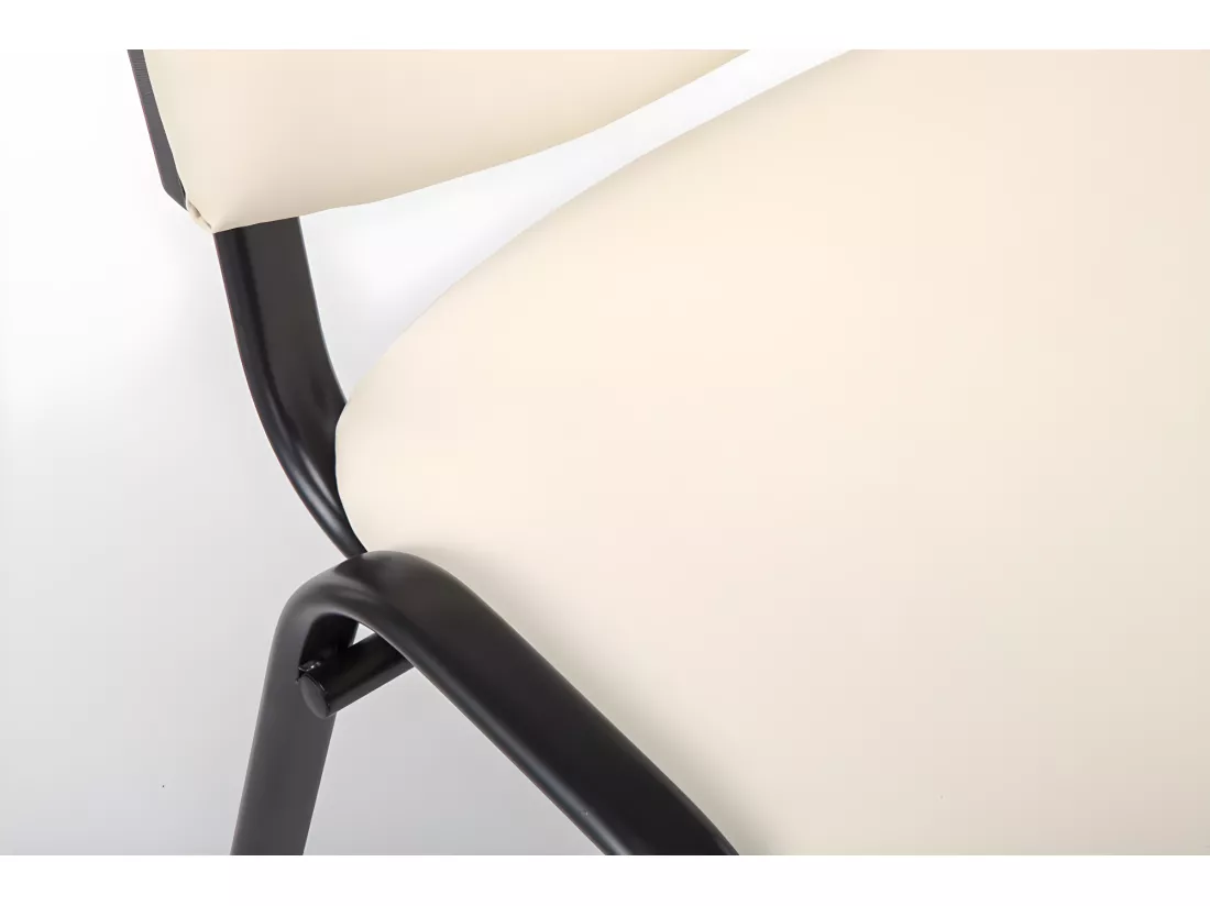 Chaise visiteur assise rembourrée crème 53 x 53 x 83 cm BUR10072