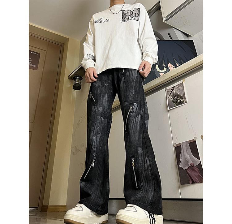 Savenne - Hoge taille tie-dye flared jeans