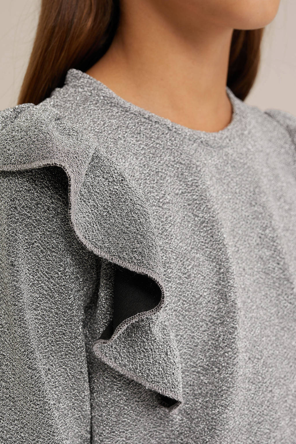 WE Fashion gemêleerde sweater zilver