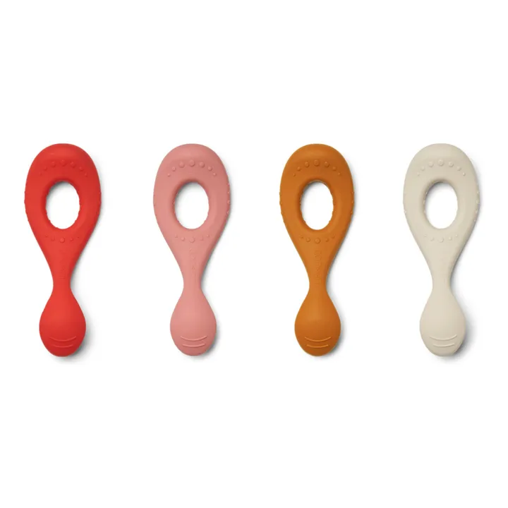 Liewood Cuillères Liva en silicone - Set de 4 | Rouge
