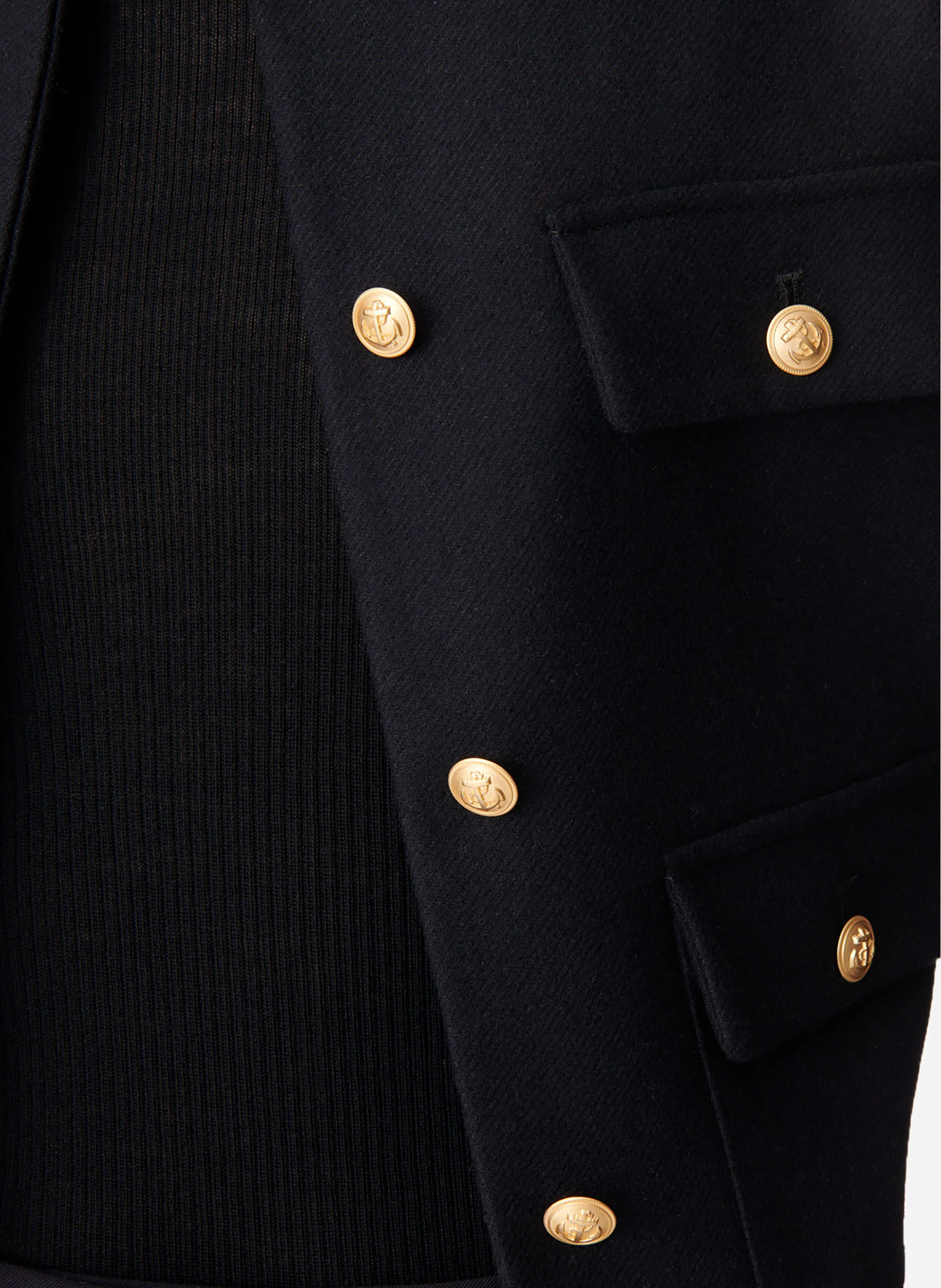 DEANA - Veste col rond en tweed | Noir