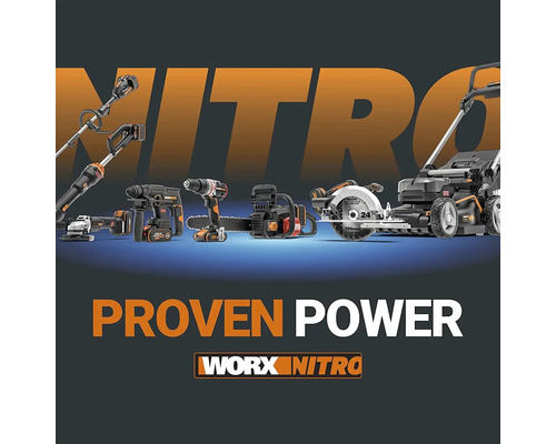 WORX Nitro 40V (2 x 20V) 38cm snoerloze grastrimmer WG185E.9, borstelloze motor + GRATIS bonusartikel 20V accu WA3644 (4,0Ah)