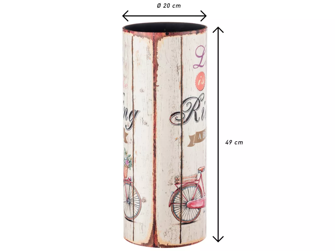 Porte- Parapluies Canvas Ronde Beige Rangement 49x20x20
