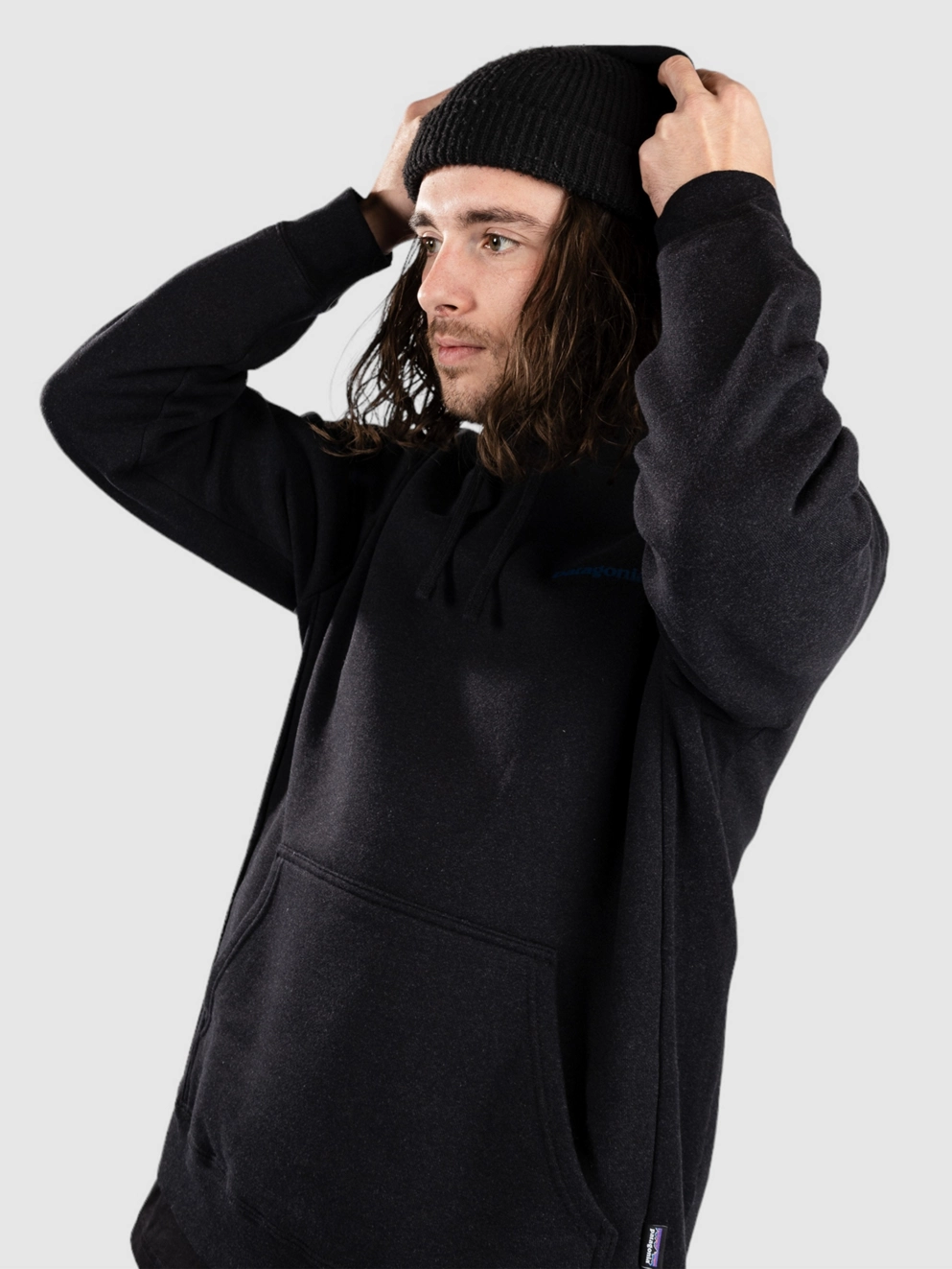 Patagonia Boardshort Logo Uprisal Hoodie ink black