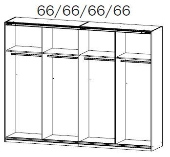 Schwebetürenschrank - alpinweiß - 271 cm