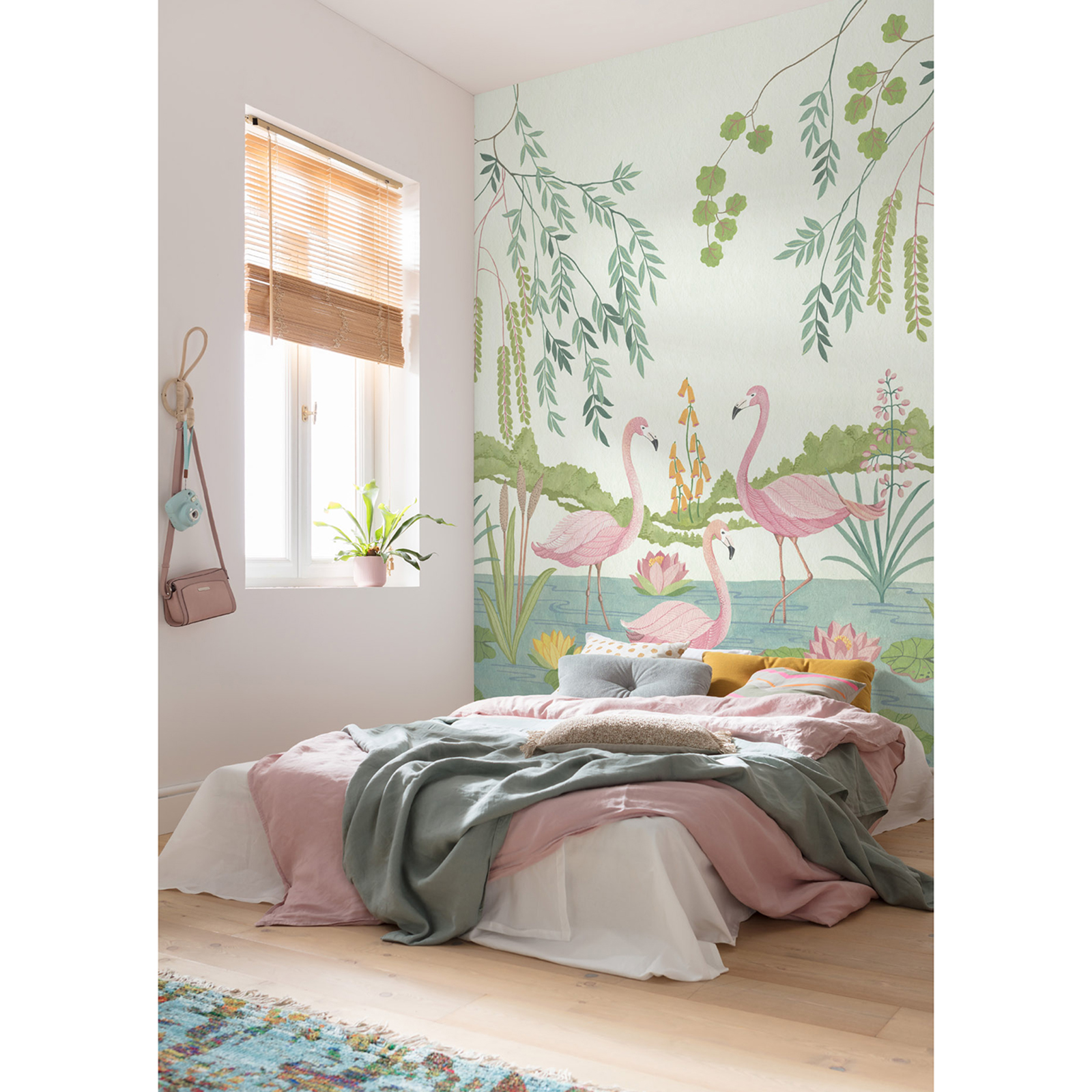 Vlies-Fototapete FLAMINGO VIBES - bunt - 200x280 cm