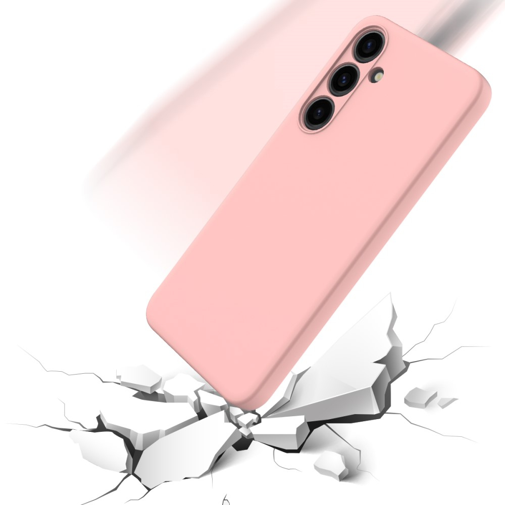 Samsung Galaxy S24  Plus Silikon Case Hülle mit Kameraschutz   Trageschlaufe - Rosa