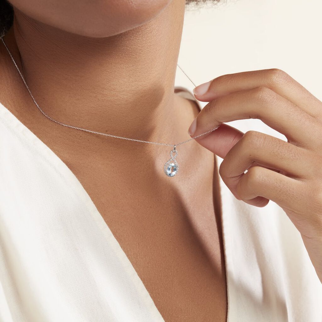 Collier Passion Or Blanc Topaze Et Oxyde De Zirconium