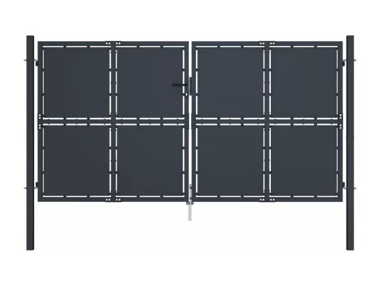 Portail de jardin Acier 300 x 125 cm Anthracite