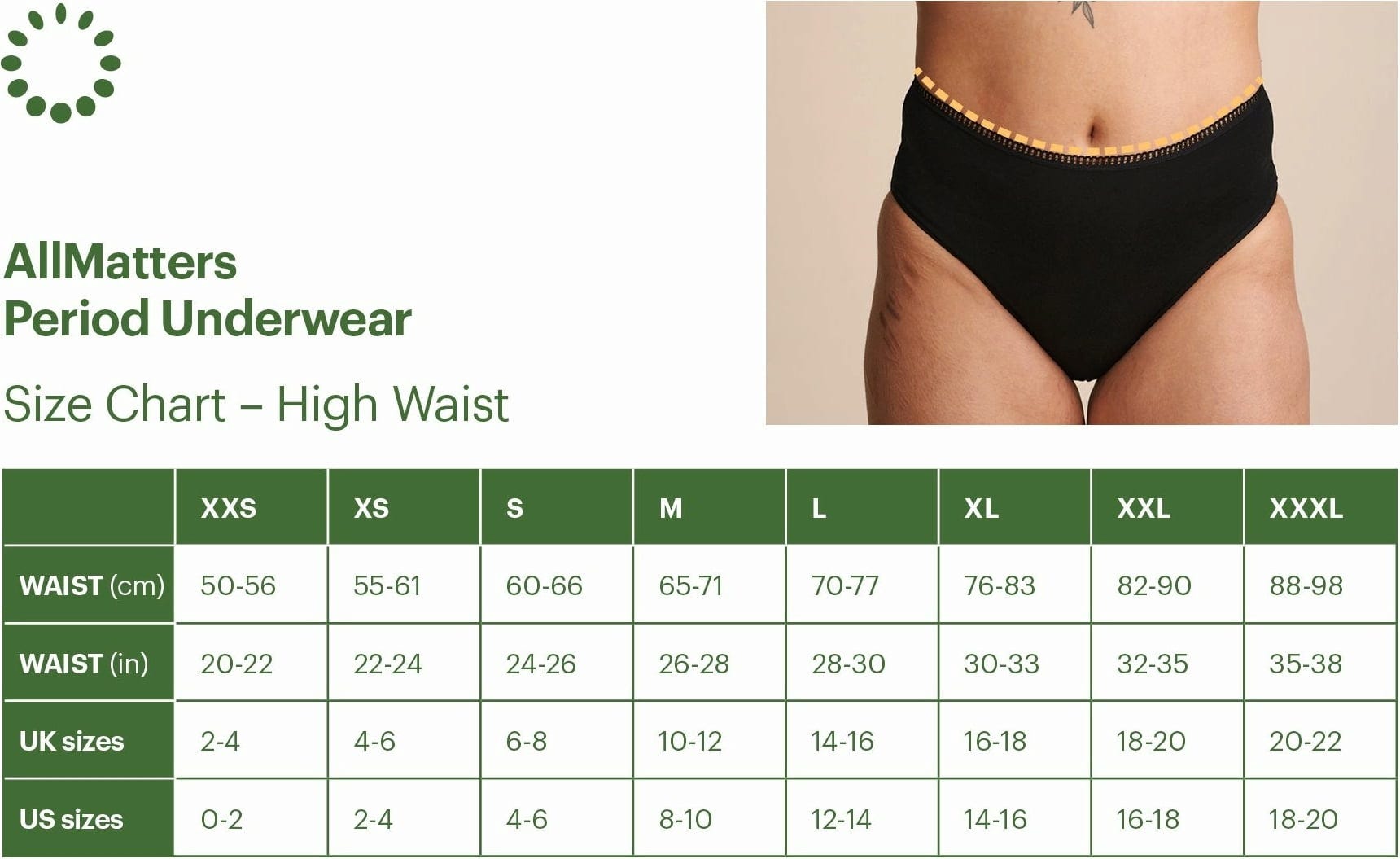 AllMatters  Period Underwear High Waist Black, L