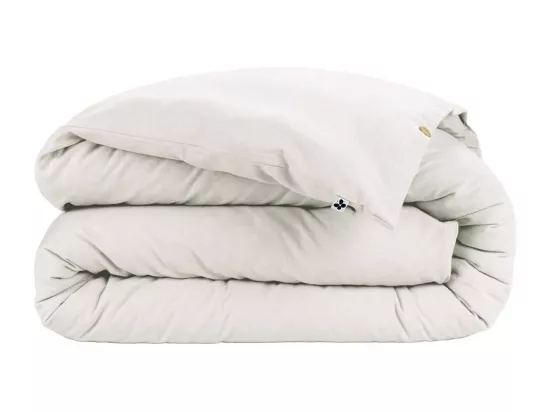 HEDDA - Housse de Couette 140x200cm Flanelle de Coton Coloris Neige