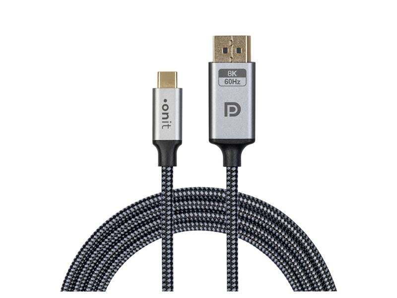 onit Kabel USB Type-C - DisplayPort, 1 m Bidirektionales Videokabel USB-C auf DisplayPort