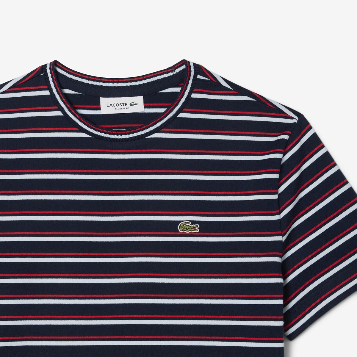 LACOSTE<br>Camiseta listrada de manga curta