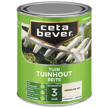 CetaBever Tuinhoutbeits transparant vergrijsd wit zijdeglans 750 ml