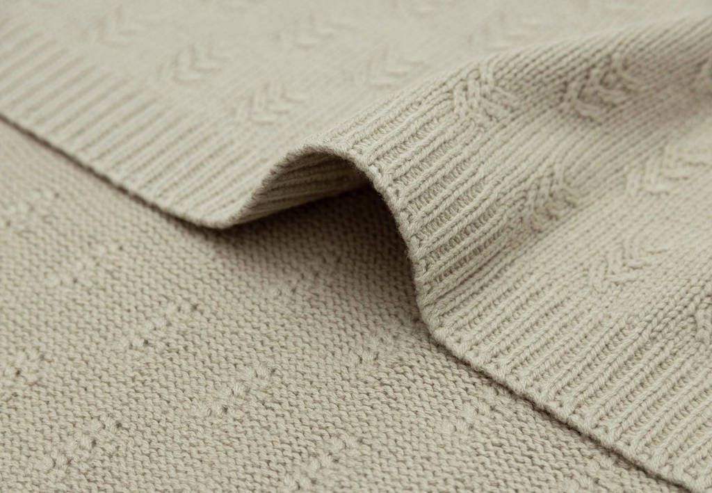 baby ledikantdeken 100x150cm Grain Knit - Olive Green