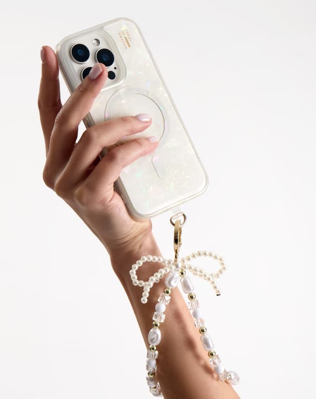 Phone Wristlet Strap Pearl Bow