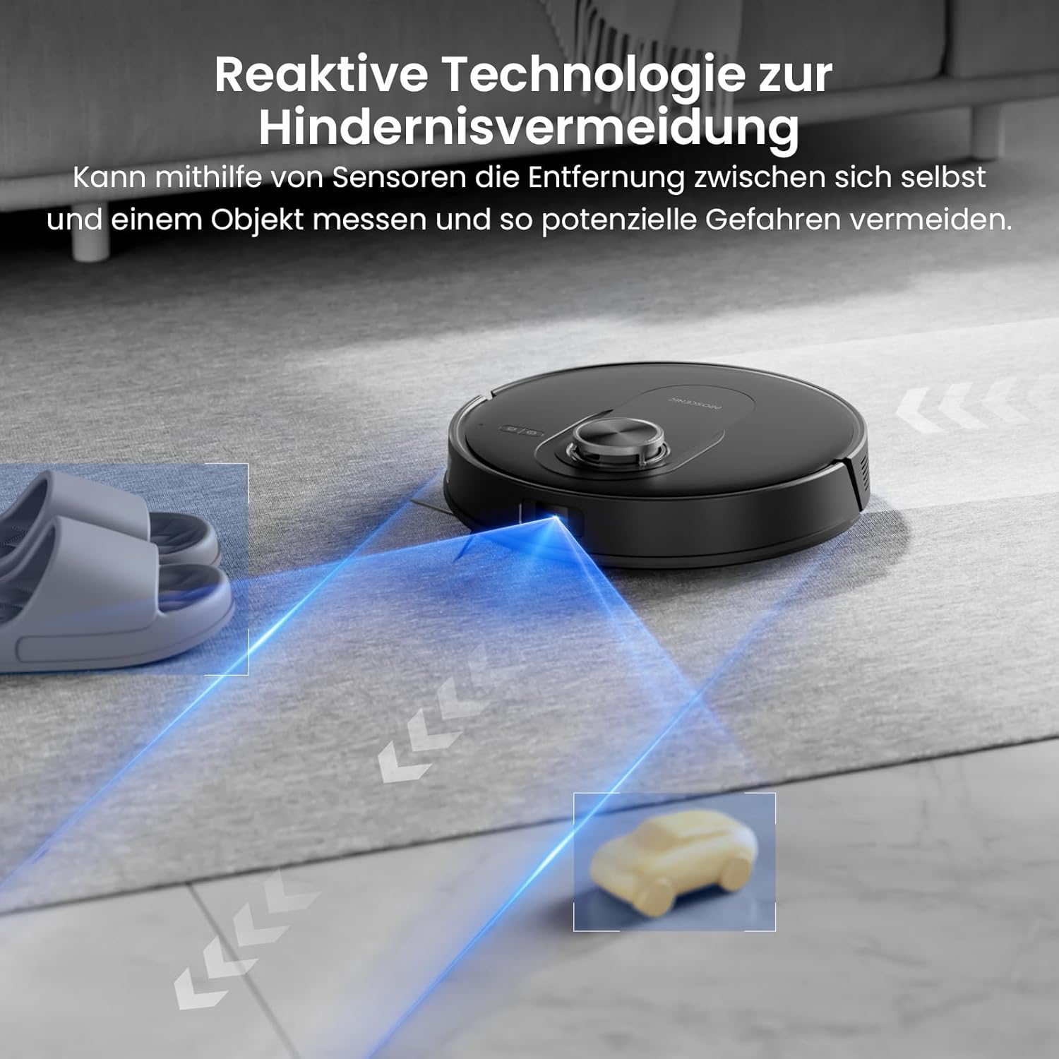Proscenic Q8 Max+ Saugroboter mit Wischfunktion, 8000Pa 200min Staubsauger Roboter mit 3L Staubbeutel, Lidar-Navigation, intelligente Hindernisvermeidung, App Sprachsteuerung, für Hartböden Teppiche