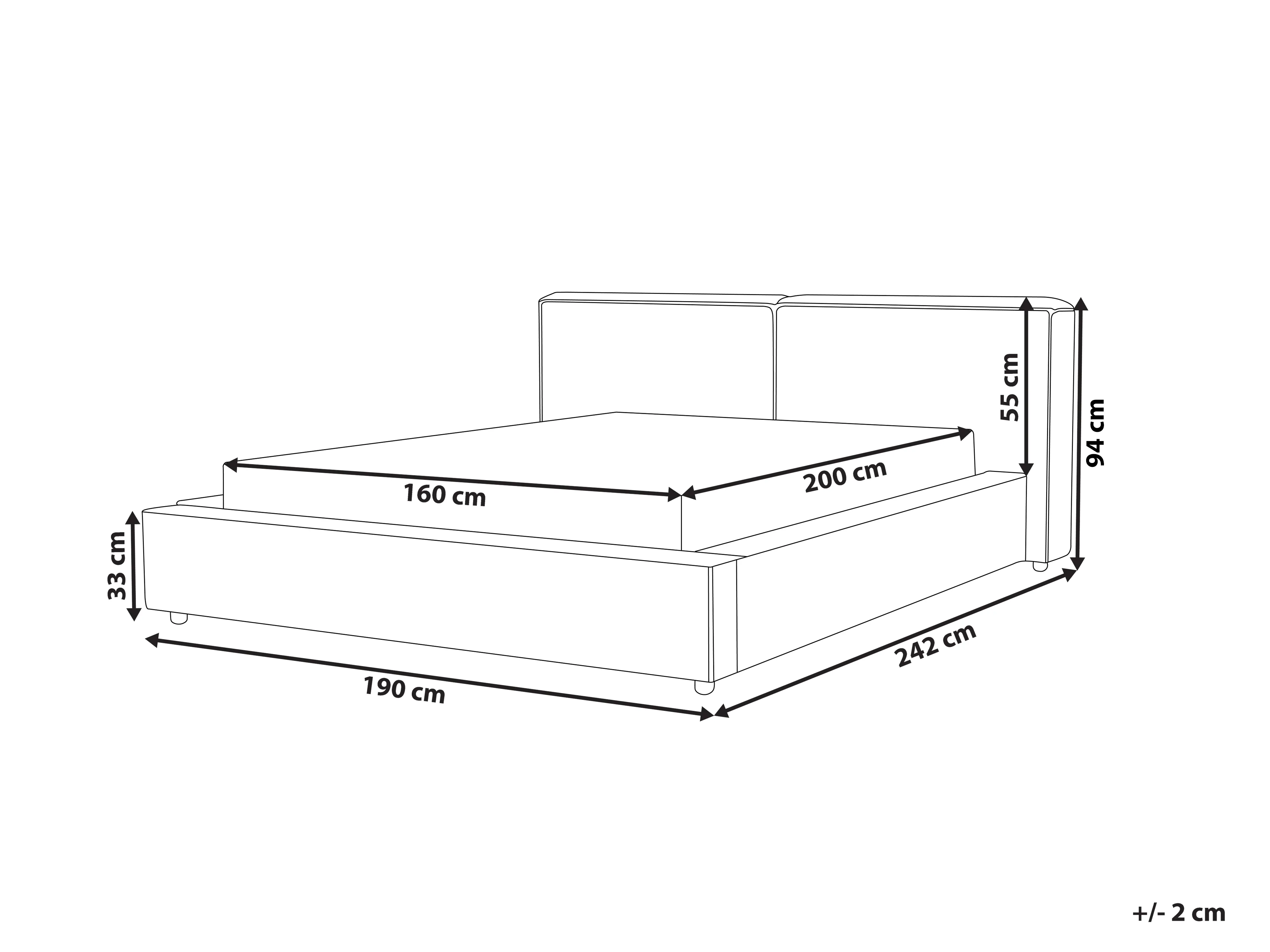 Waterbed Bouclé LINARDS 160 x 200 cm Bruin
