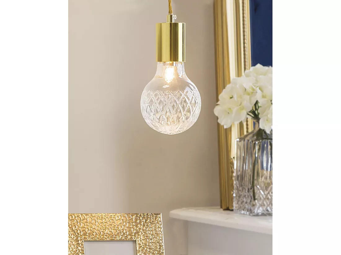 Lot de 2 lampes suspendues ANZA Verre Doré