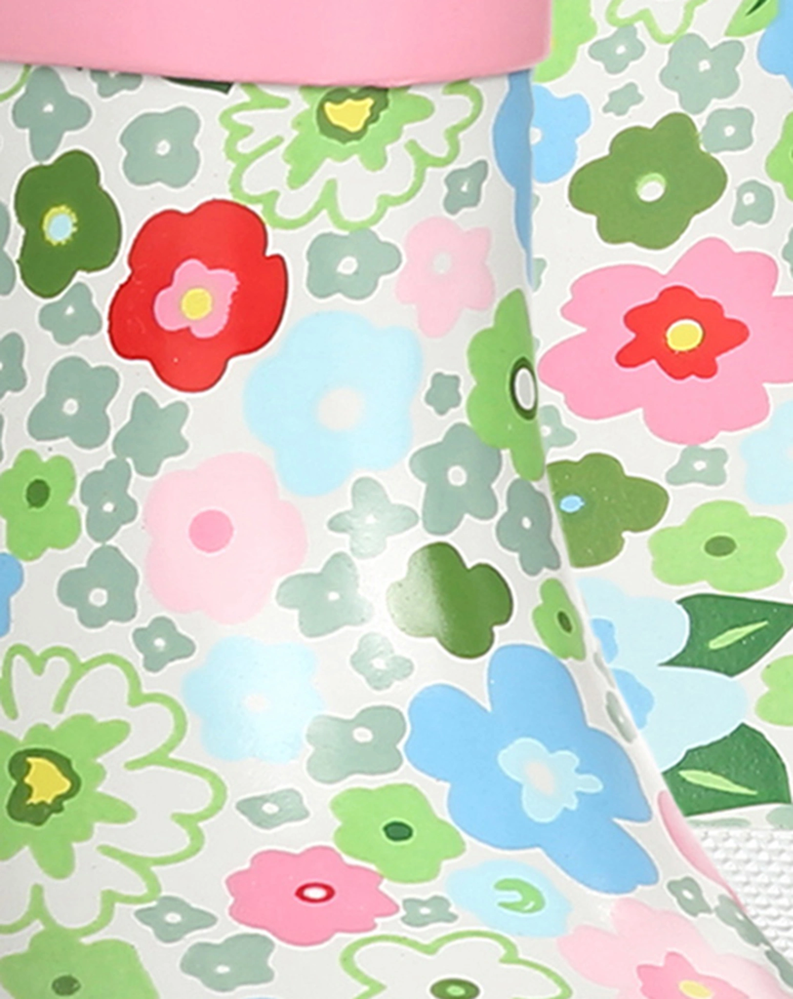 Gummistiefel BLUMEN halbhoch in weiß/bunt