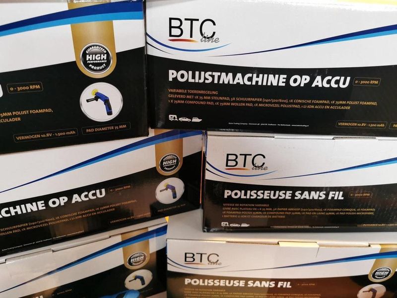 BTC - Accu Schuur- & Polijstmachine - 75mm - Li-ion - Inclusief Opbergtas