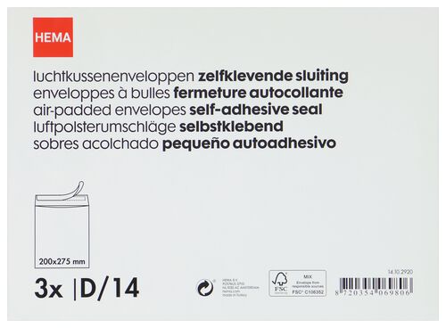 3 enveloppes à coussin d’air D14