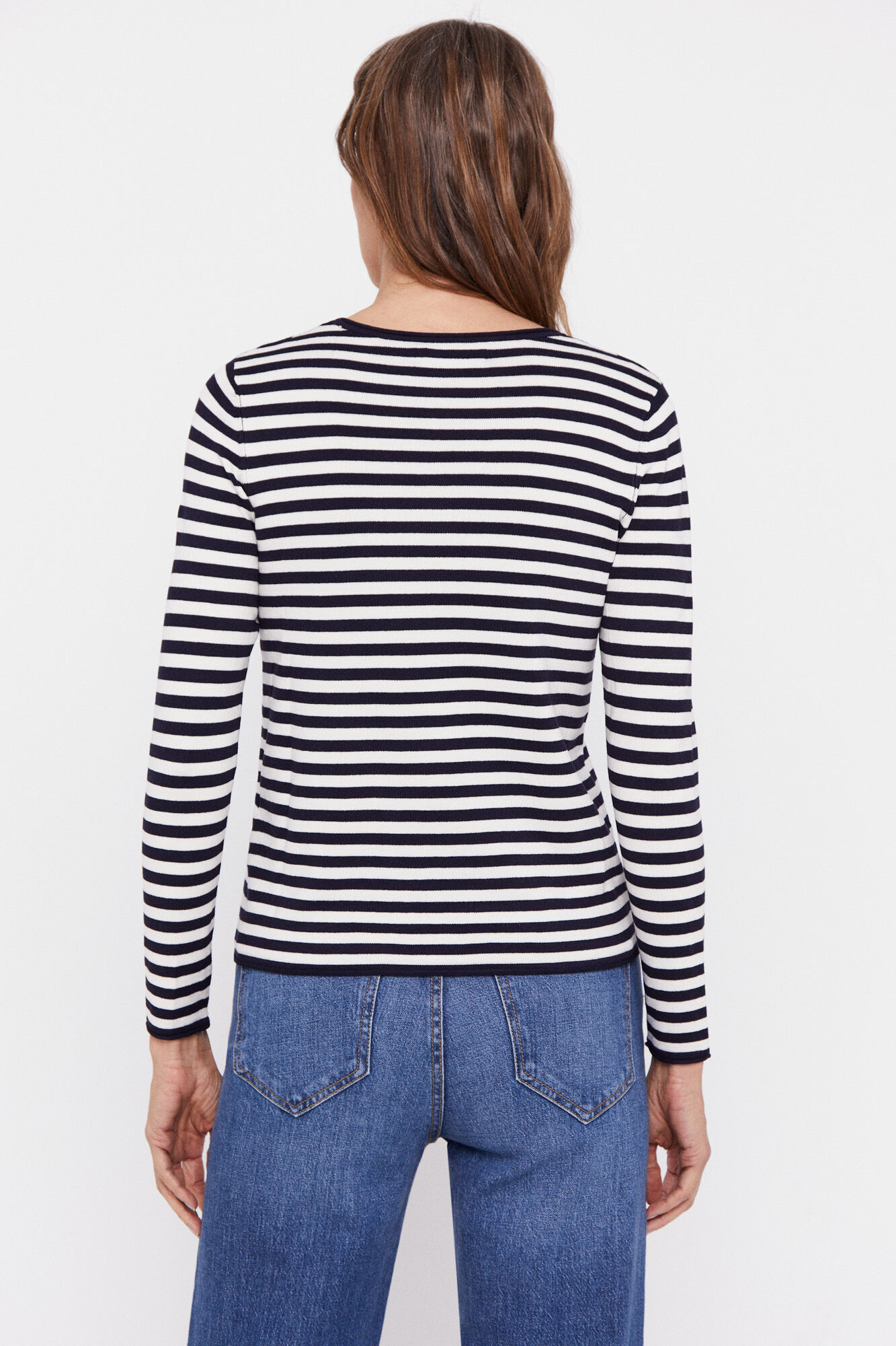 Camisa listrada bicolor - Azul marinho