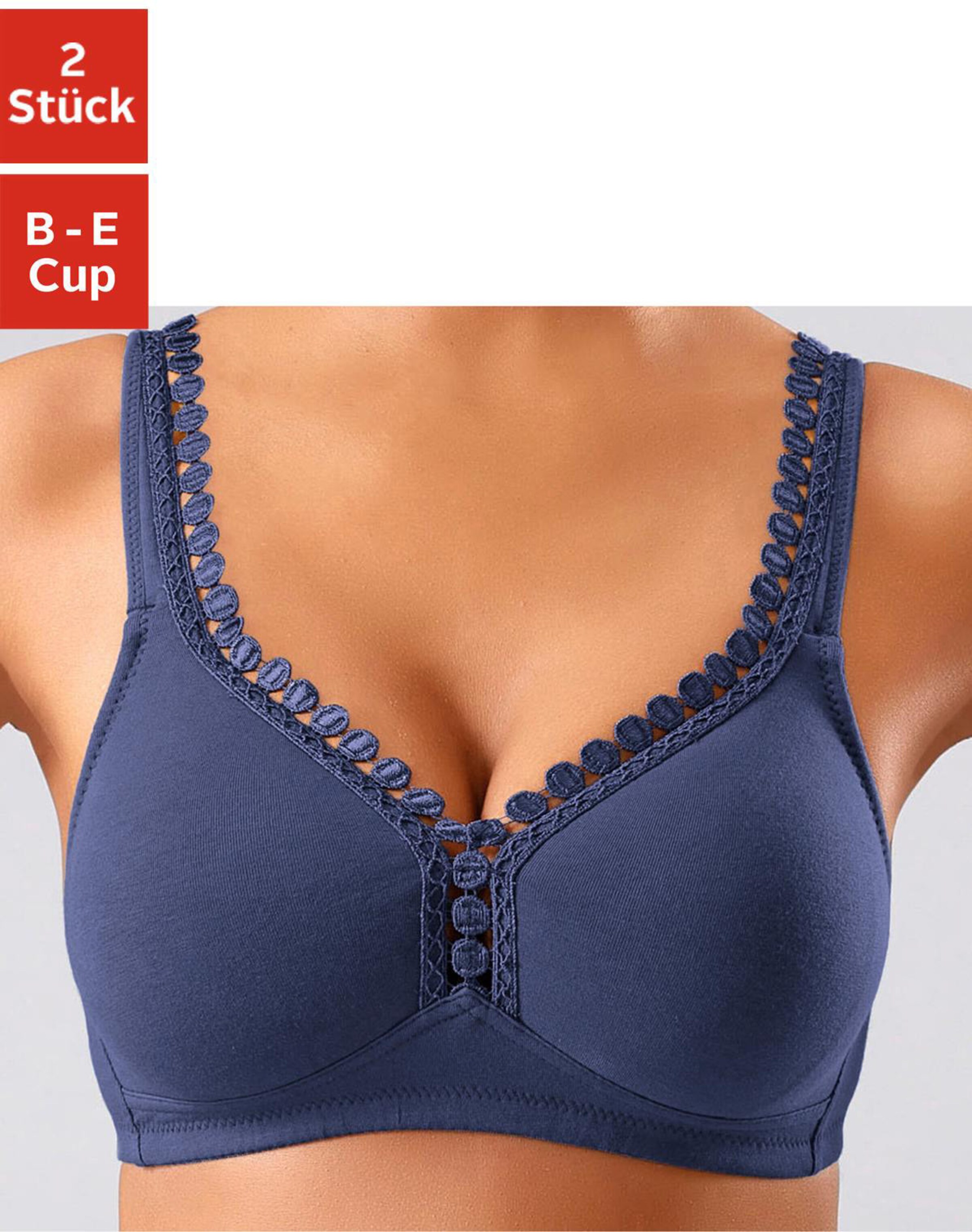 petite fleur Soft-BH in marine+weiß