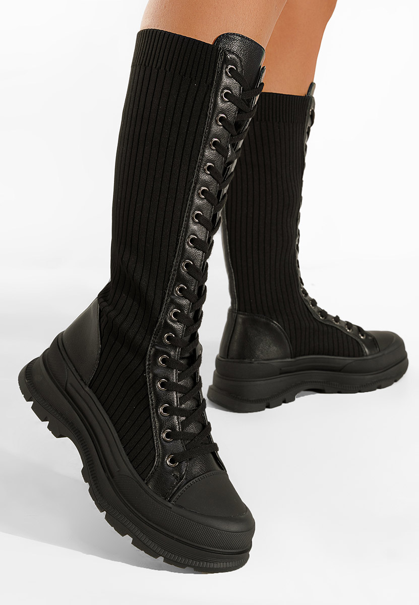 Bottes hautes à lacets noirs Vizela