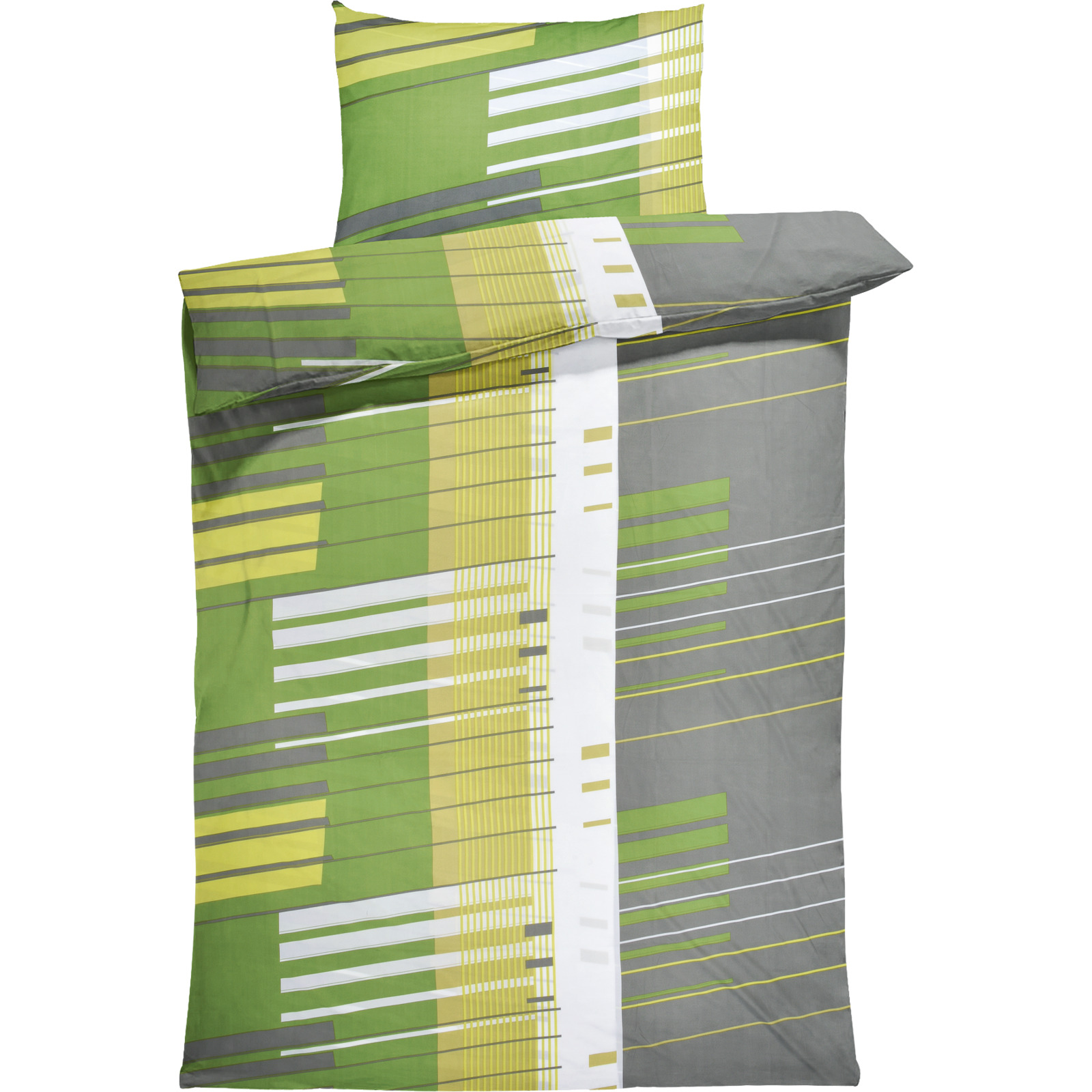 Bettwäsche Micro-Polyester Streifenmuster grün