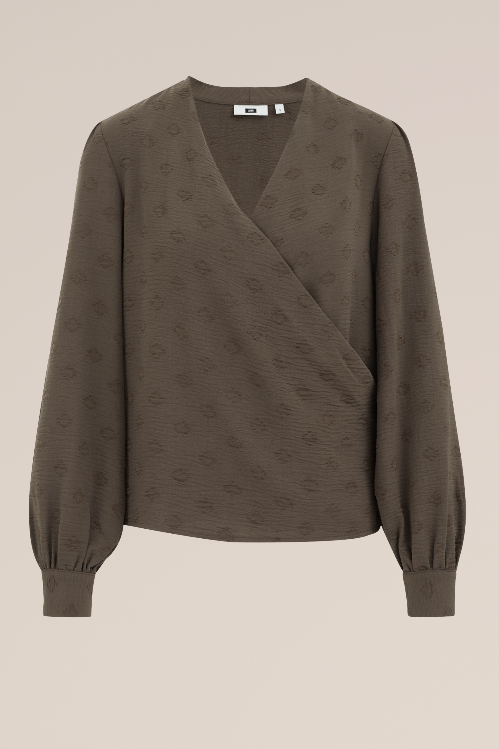 overslagblouse met dessin WE Fashion Donkergroen