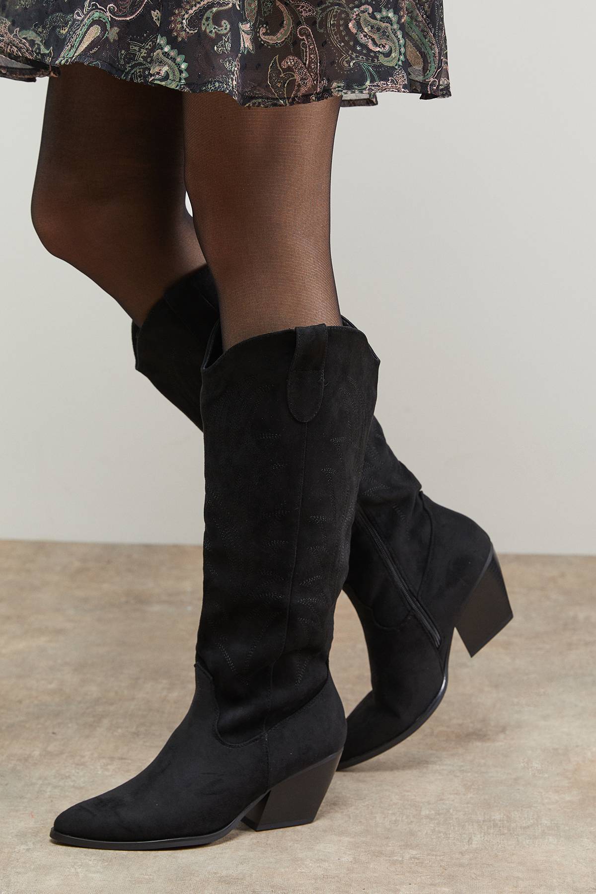 Oasis Bottes Western Hautes Maggie en synthétique Brodée