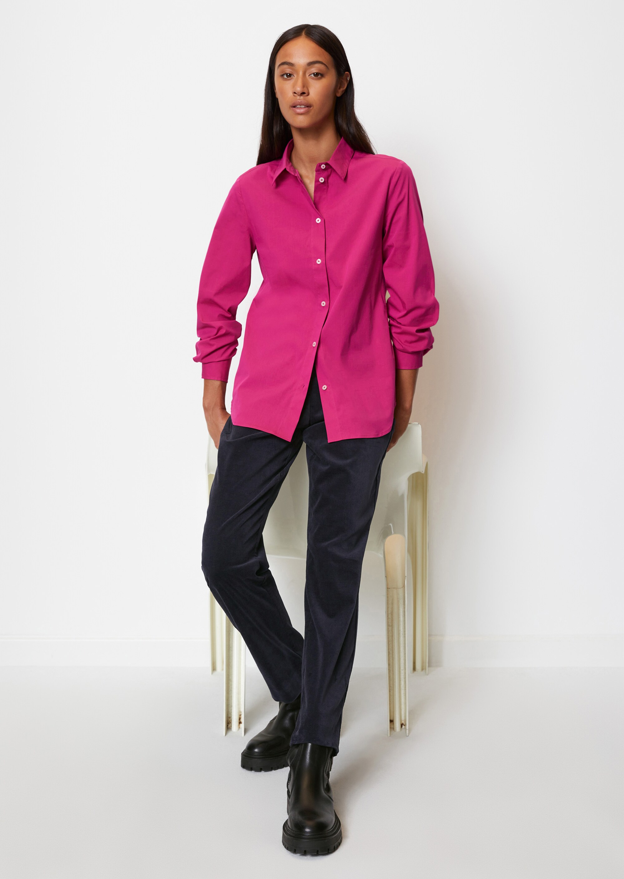 Bluse shapedaus Stretch-Popeline