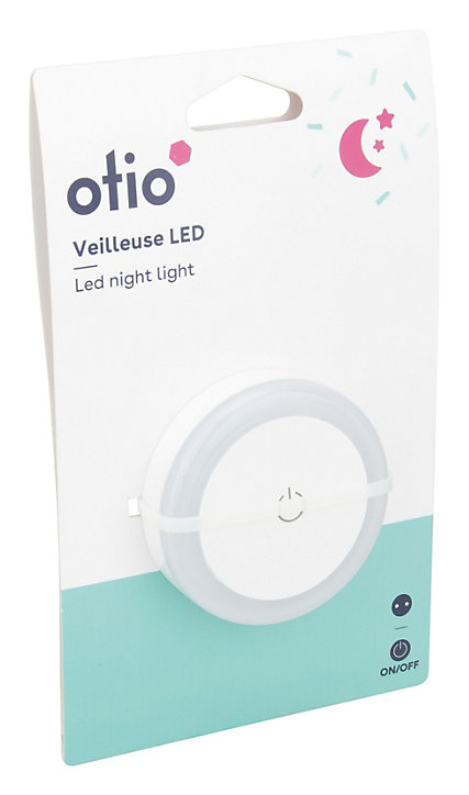 Veilleuse LED intégrée blanc neutre IP20 1W ⌀6xP.2,5cm Otio