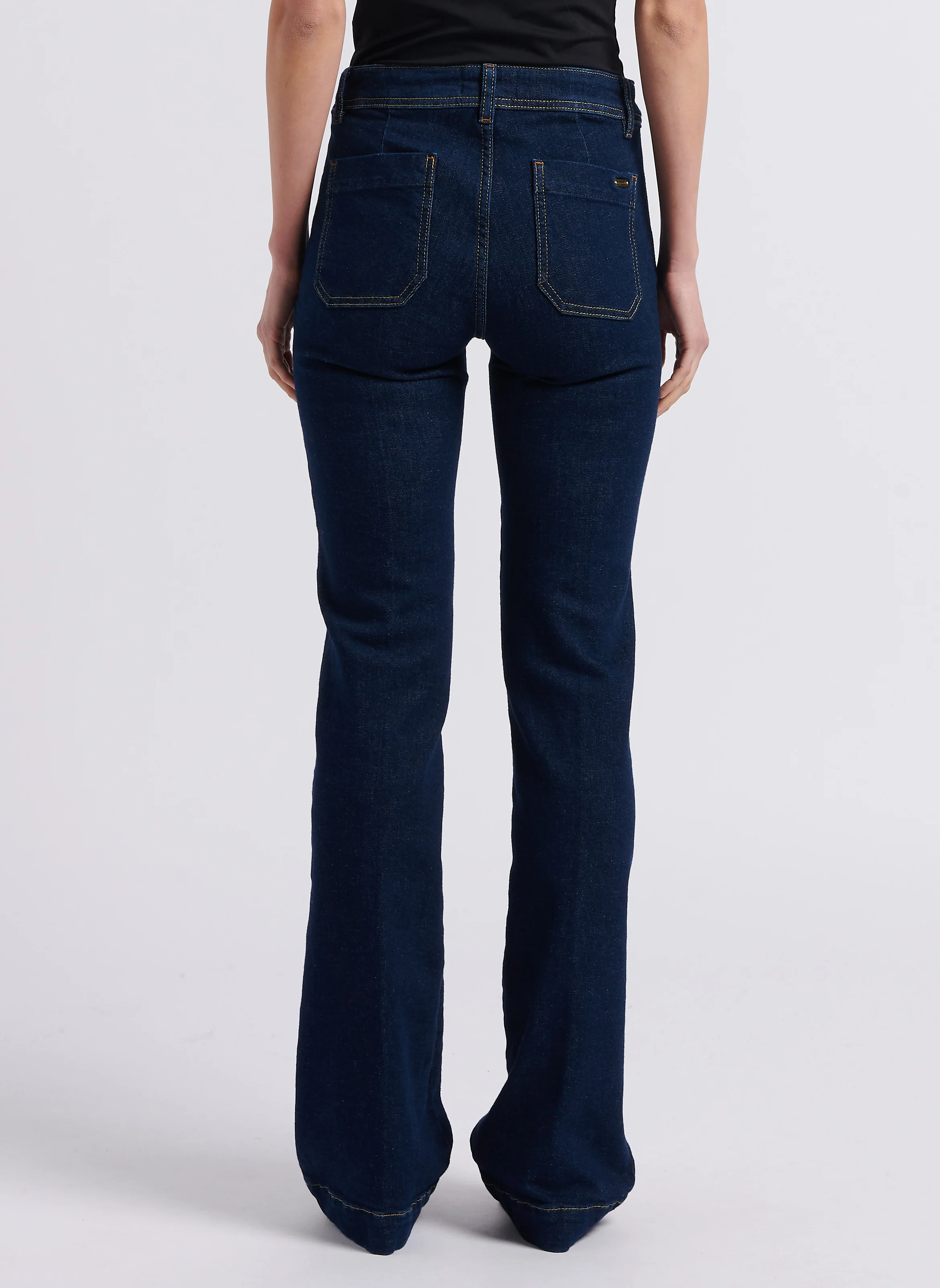 CHARLOTTE - Jean bootcut en coton mélangé | Bleu