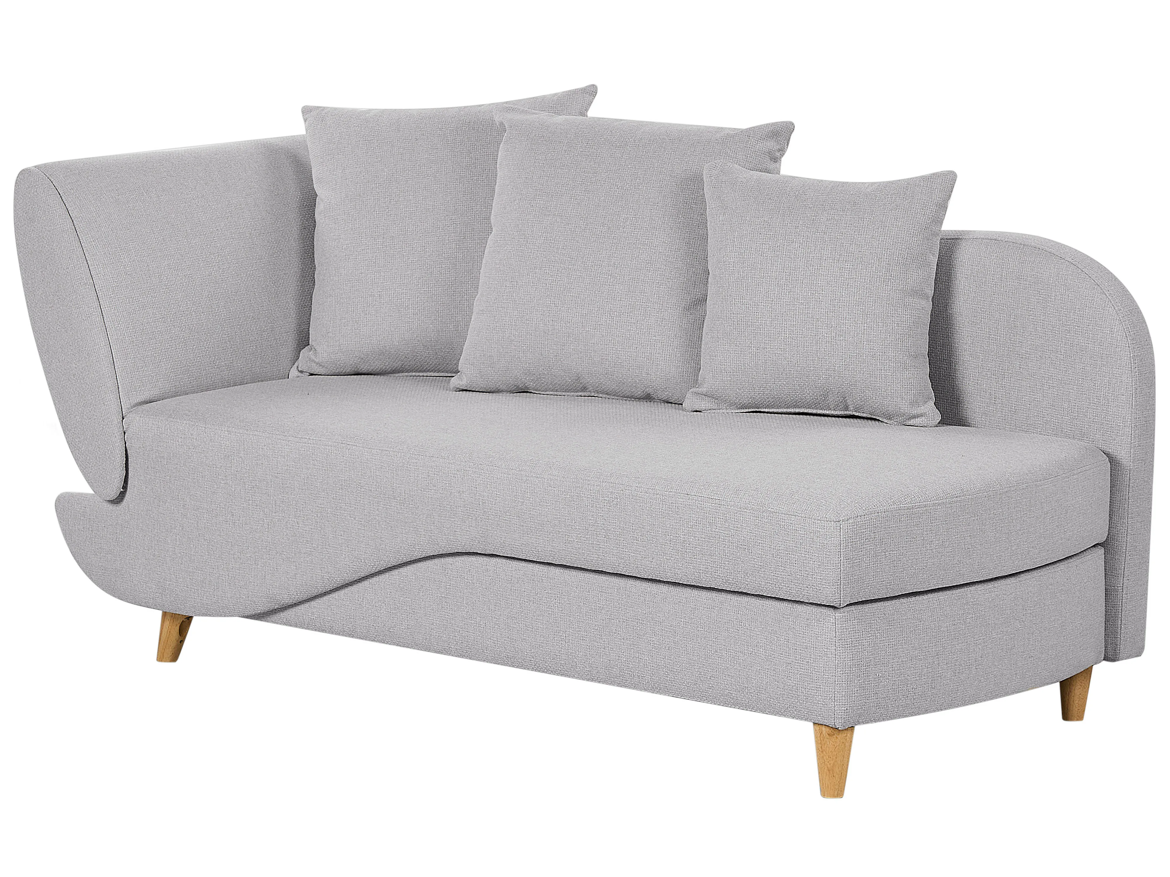Linkszijdige chaise longue MERI Kunstlinnen Lichtgrijs met opbergruimte