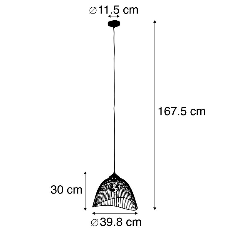 Design hanglamp messing draad 39,8 cm - Pia