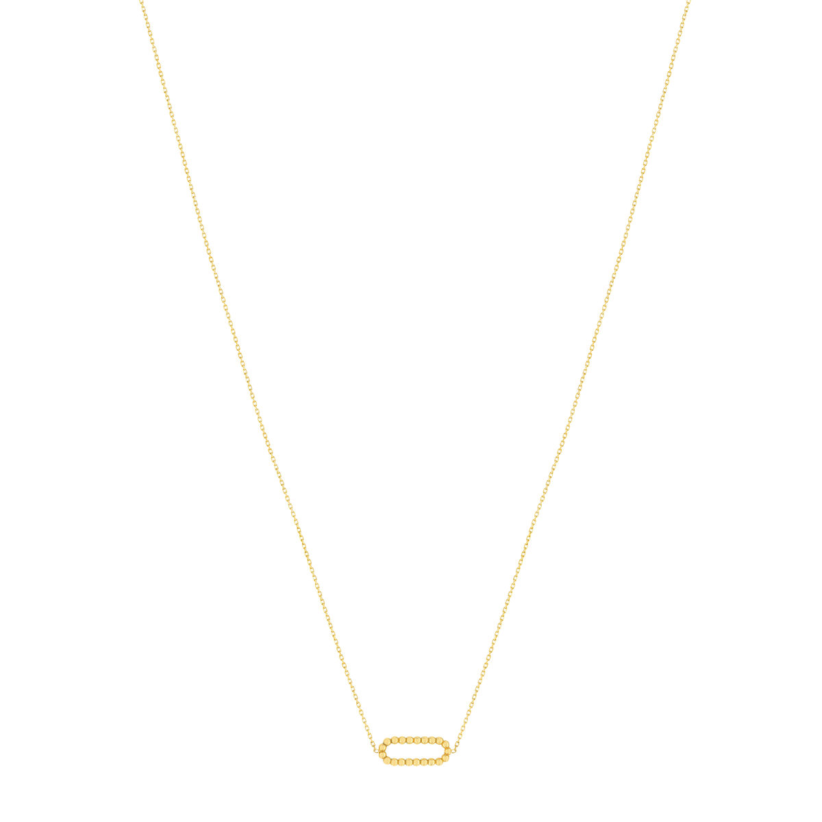 Collier or jaune 375, motif maillon perlé. Longueur 45 cm.
