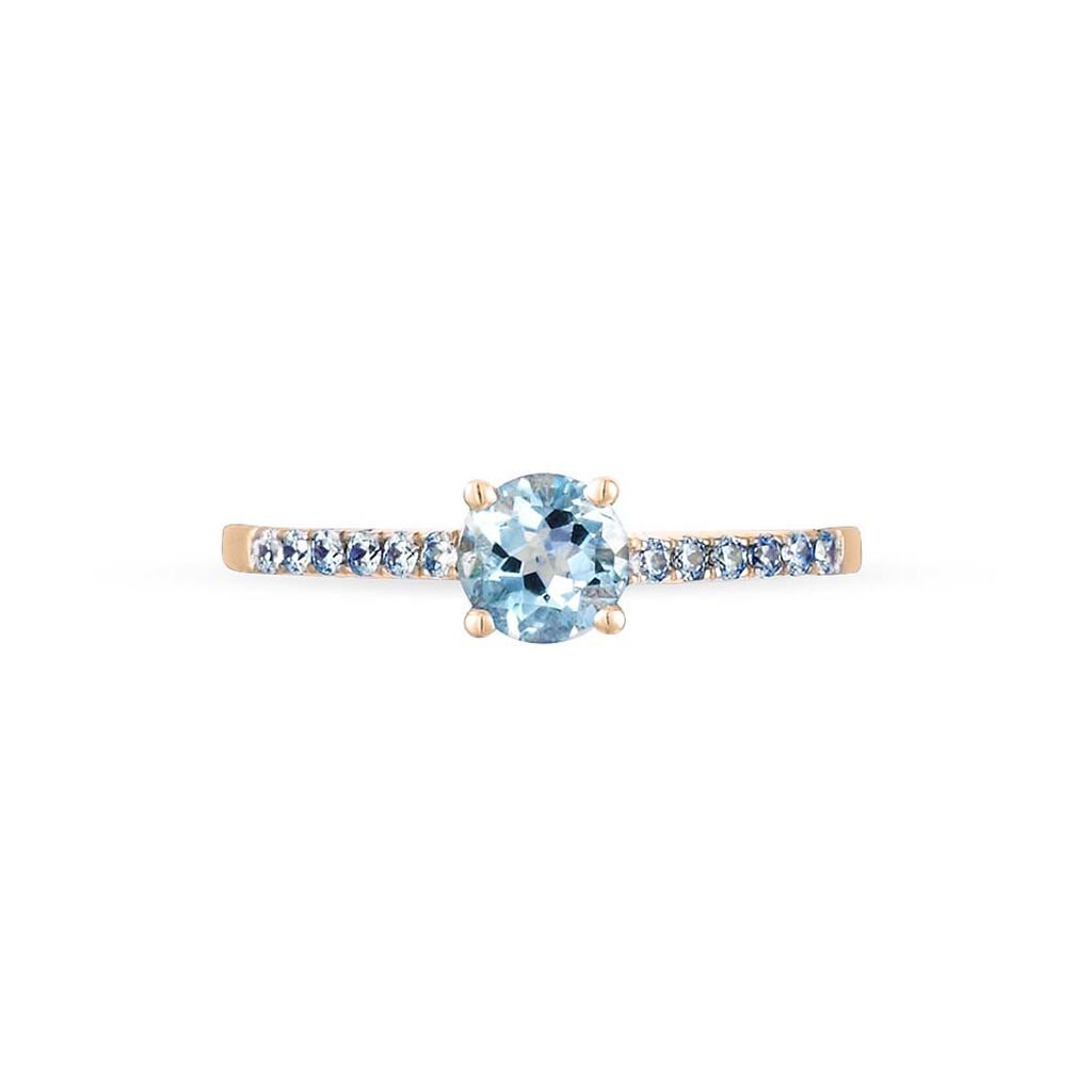 Bague Manon Or Rose Topaze Et Oxyde De Zirconium