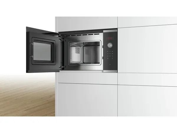 Bosch Serie | 4 BFL523MS0 - Mikrobølgeovn - til indbygning - 20 liter - 800 W - rustfrit stål