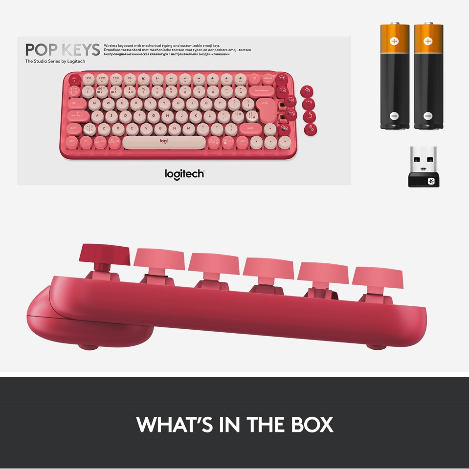 Logitech - POP Keys Wireless Keyboard, Heartbraker Rose (Nordic)