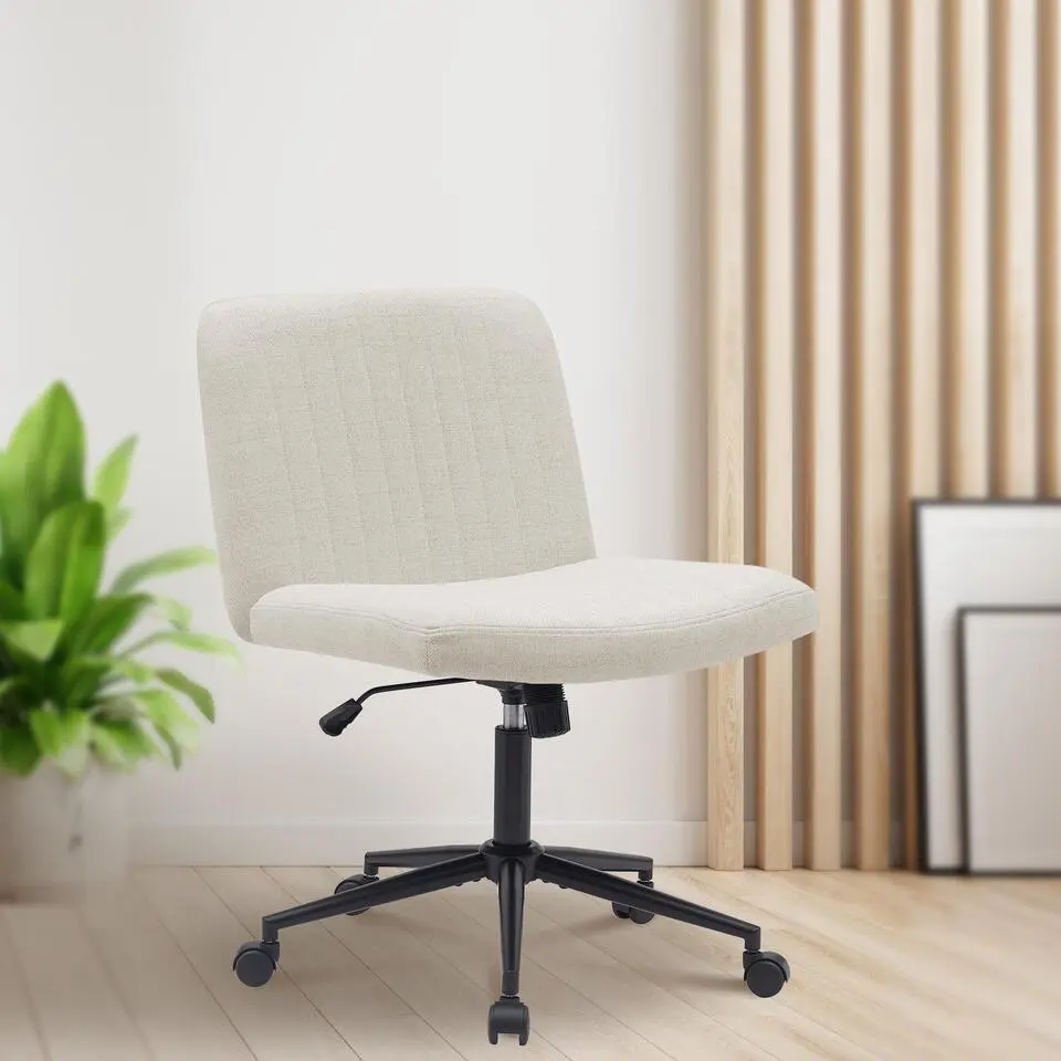 CLP Bureaustoel Kingman zwart Frame - Stof - creme