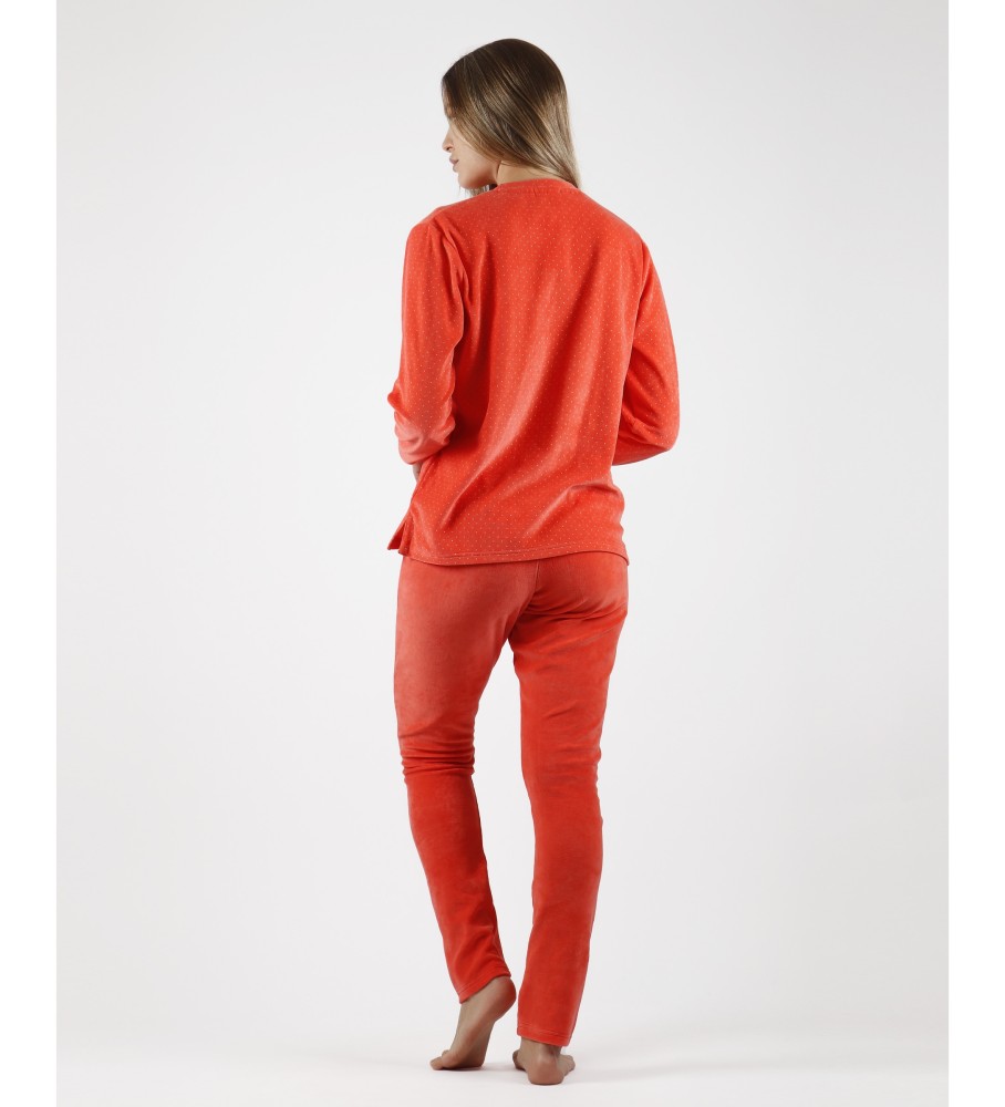 Pijama de manga comprida Admas Hello Wish vermelho